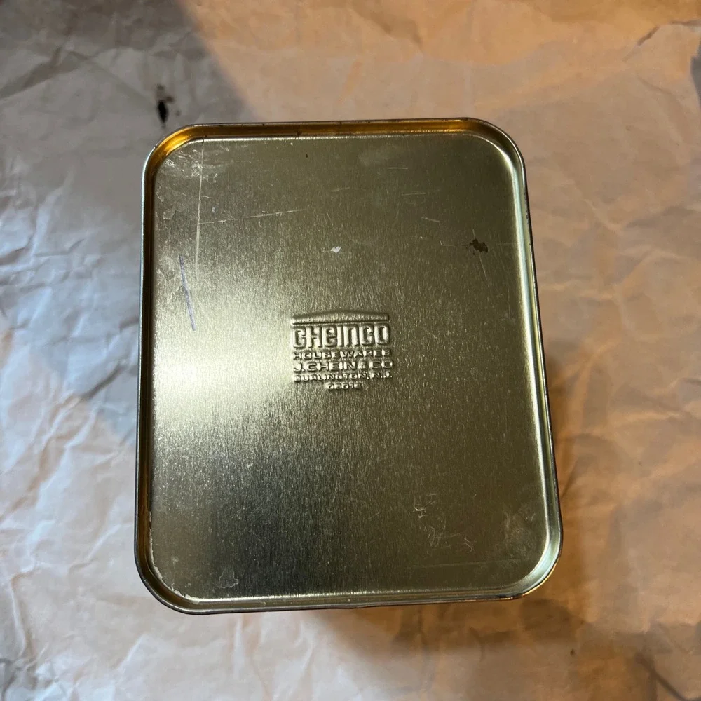 Heinz Tin Teal Orange Vintage Style Cheinco Pearls Advertising Container